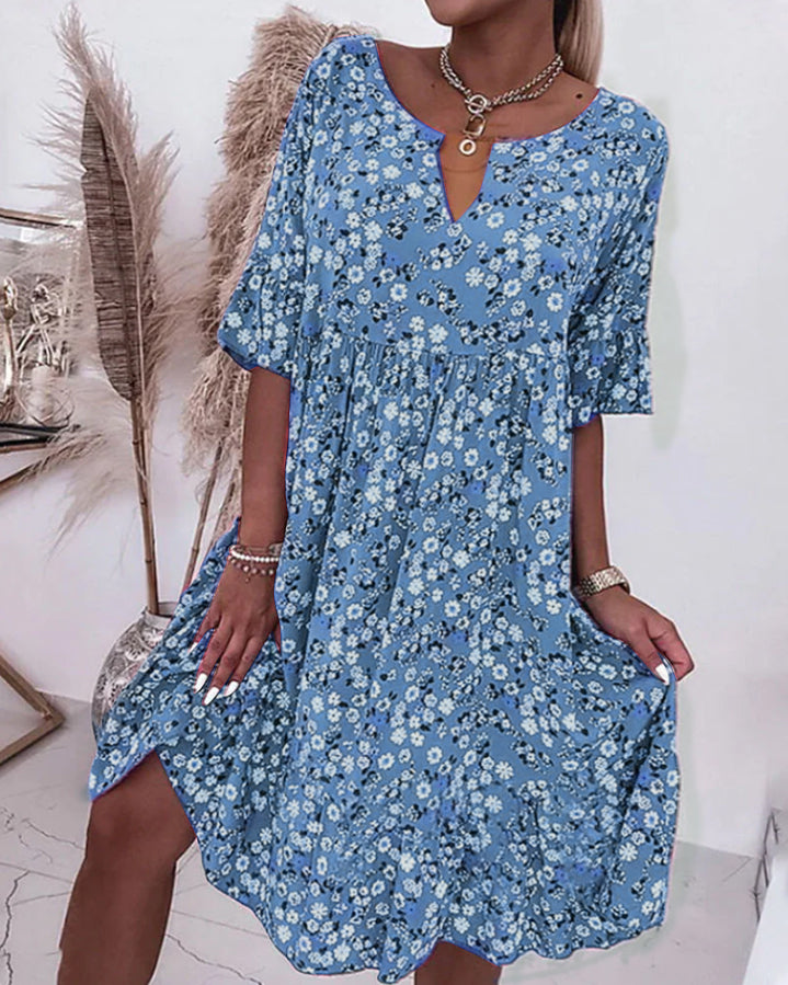 Diane| Half-Sleeve Floral Dress