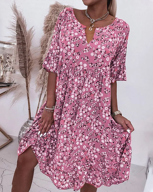 Diane| Half-Sleeve Floral Dress