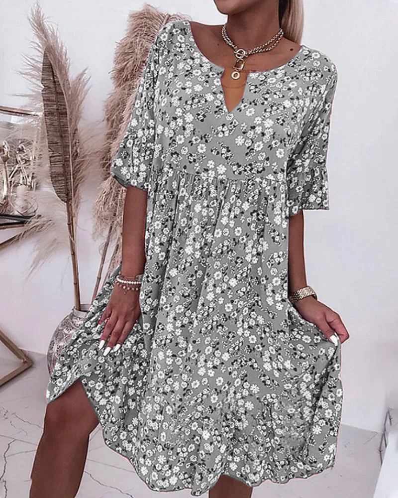 Diane| Half-Sleeve Floral Dress