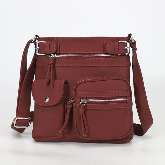 Metz™ Schultertasche Schultertasche aus weichem Leder mit mehreren Fächern