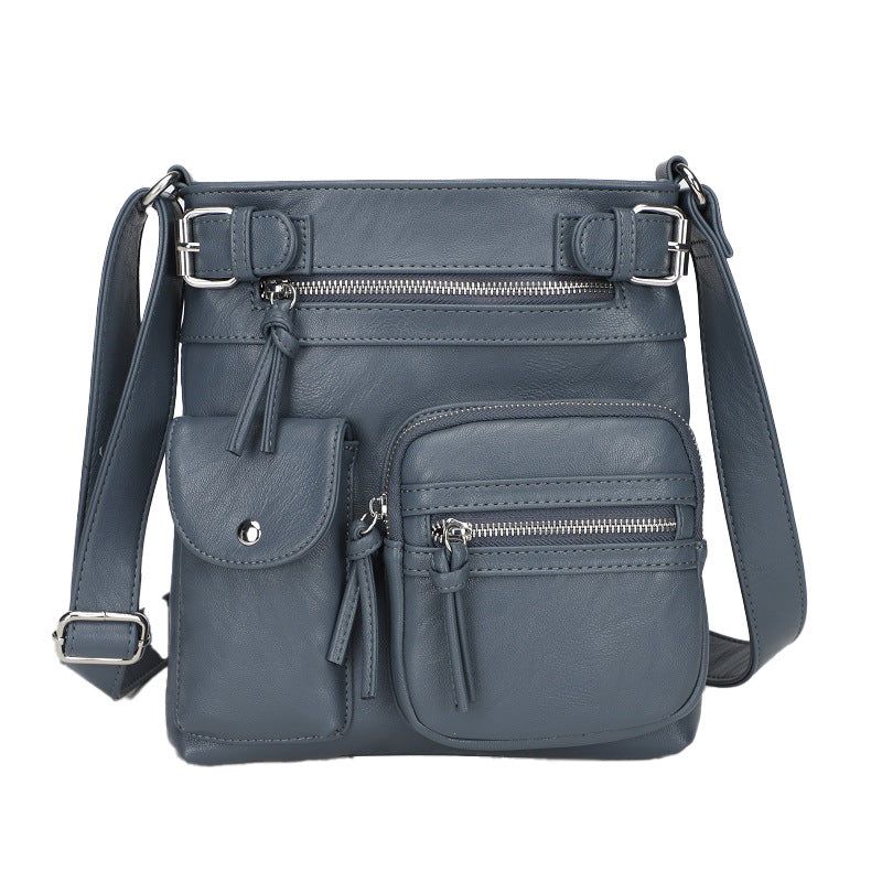 Metz™ Schultertasche Schultertasche aus weichem Leder mit mehreren Fächern
