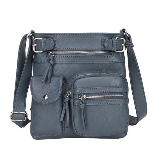 Metz™ Schultertasche Schultertasche aus weichem Leder mit mehreren Fächern