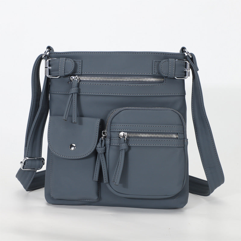 Metz™ Schultertasche Schultertasche aus weichem Leder mit mehreren Fächern