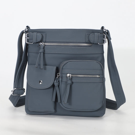 Metz™ Schultertasche Schultertasche aus weichem Leder mit mehreren Fächern