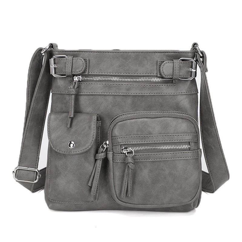 Metz™ Schultertasche Schultertasche aus weichem Leder mit mehreren Fächern
