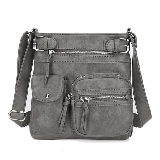 Metz™ Schultertasche Schultertasche aus weichem Leder mit mehreren Fächern