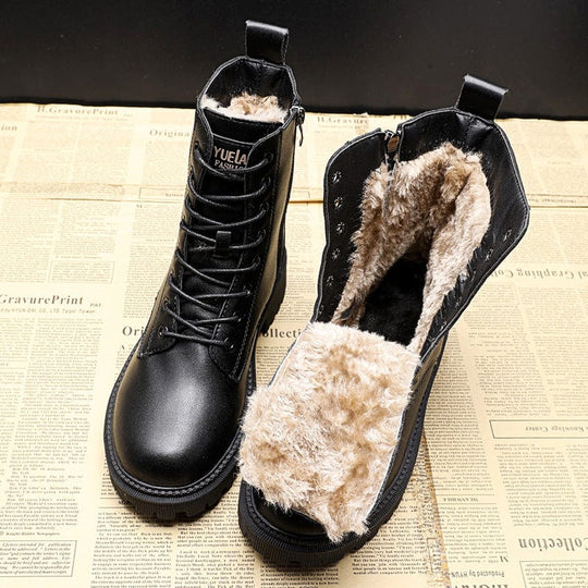 Anna™ - black leather winter boots